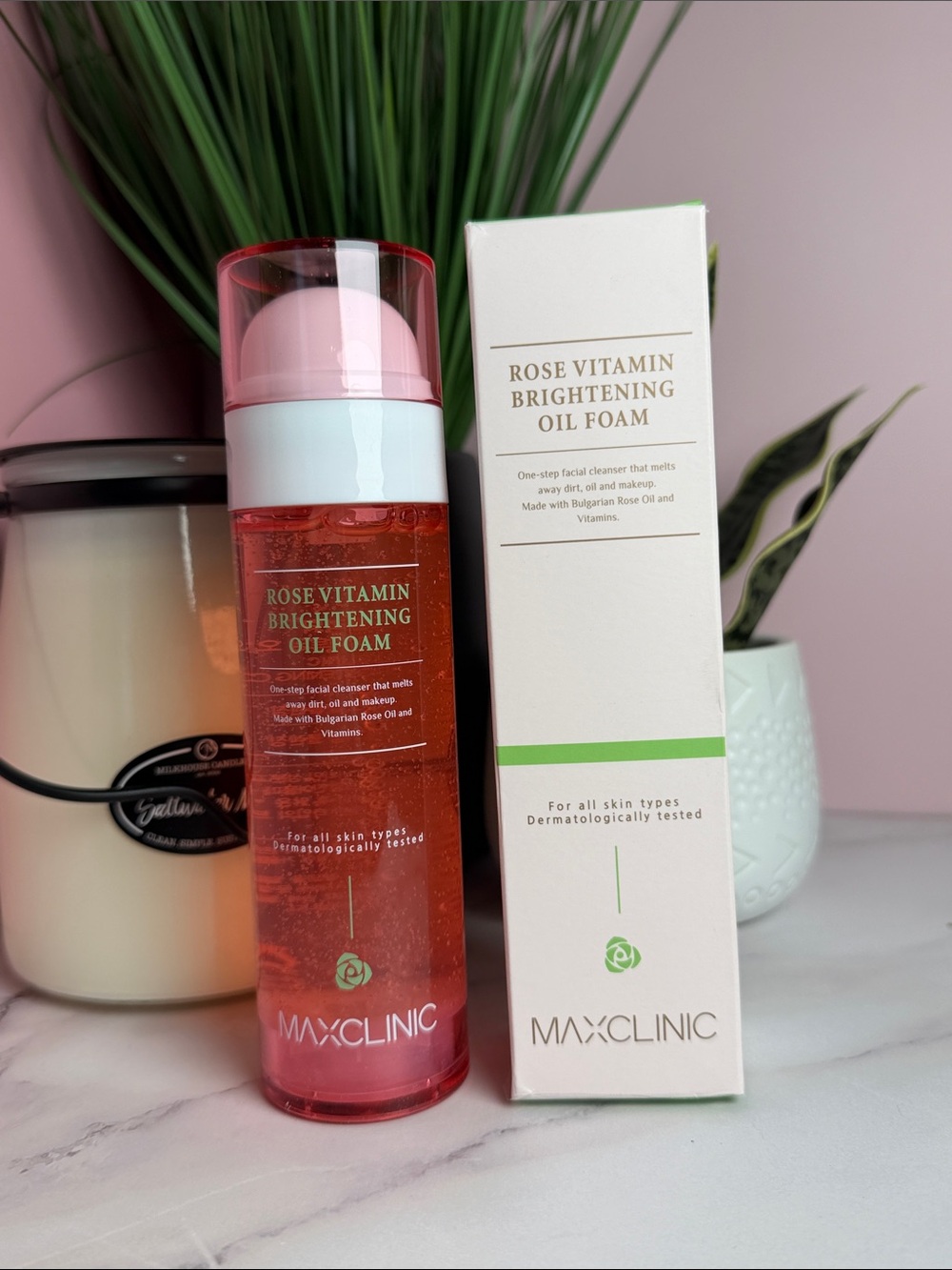 Maxclinic Rose Vitamin Brightening Oil Foam — Pink Brightening Cleanser